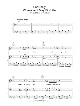 page one of For Emily, Whenever I May Find Her (Piano, Vocal & Guitar Chords)