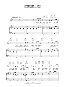 page one of American Tune (Piano, Vocal & Guitar Chords)