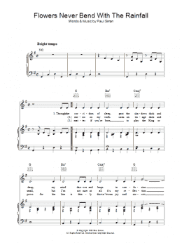 page one of Flowers Never Bend With The Rainfall (Piano, Vocal & Guitar Chords)