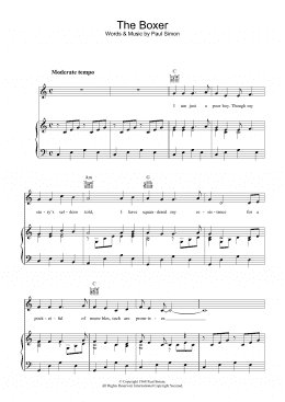 page one of The Boxer (Piano, Vocal & Guitar Chords (Right-Hand Melody))