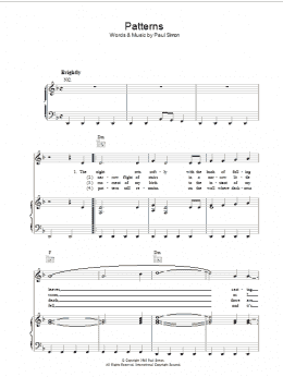 page one of Patterns (Piano, Vocal & Guitar Chords)