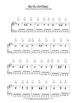 page one of Be My Girl - Sally (Piano, Vocal & Guitar Chords)