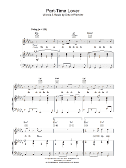 page one of Part-Time Lover (Piano, Vocal & Guitar Chords)