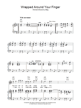page one of Wrapped Around Your Finger (Piano, Vocal & Guitar Chords (Right-Hand Melody))