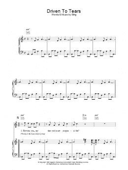 page one of Driven To Tears (Piano, Vocal & Guitar Chords)