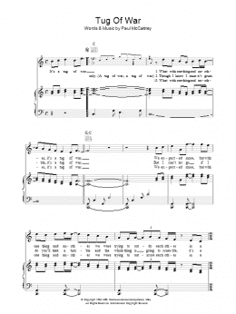 page one of Tug Of War (Piano, Vocal & Guitar Chords)