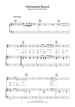 page one of Homeward Bound (Piano, Vocal & Guitar Chords)