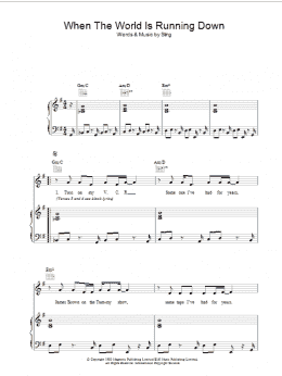 page one of When The World Is Running Down (Piano, Vocal & Guitar Chords)