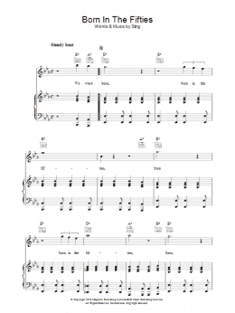 page one of Born In The Fifties (Piano, Vocal & Guitar Chords)
