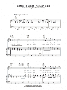 page one of Listen To What The Man Said (Piano, Vocal & Guitar Chords)