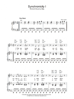 page one of Synchronicity I (Piano, Vocal & Guitar Chords)