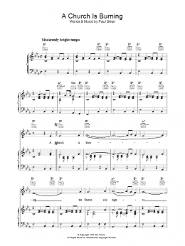 page one of A Church Is Burning (Piano, Vocal & Guitar Chords)