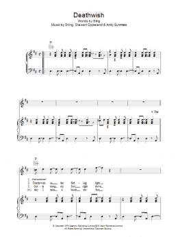 page one of Deathwish (Piano, Vocal & Guitar Chords)