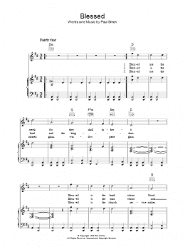 page one of Blessed (Piano, Vocal & Guitar Chords)