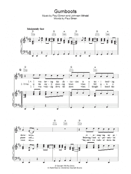 page one of Gumboots (Piano, Vocal & Guitar Chords)