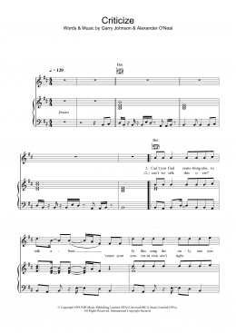 page one of Criticize (Piano, Vocal & Guitar Chords)