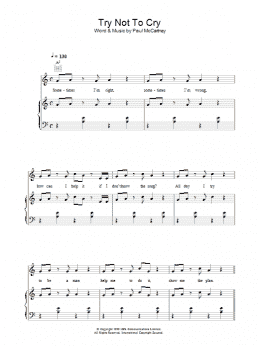 page one of Try Not To Cry (Piano, Vocal & Guitar Chords)