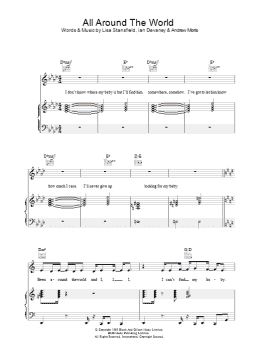 page one of All Around The World (Piano, Vocal & Guitar Chords)