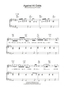 page one of Against All Odds (Take A Look At Me Now) (Piano, Vocal & Guitar Chords)
