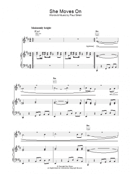 page one of She Moves On (Piano, Vocal & Guitar Chords)