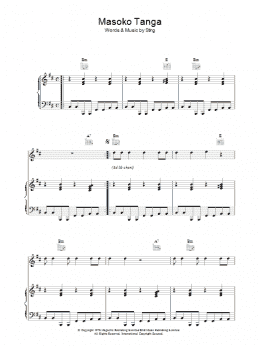 page one of Masoko Tanga (Piano, Vocal & Guitar Chords)
