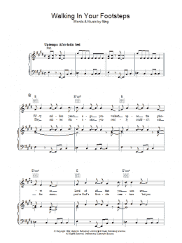 page one of Walking In Your Footsteps (Piano, Vocal & Guitar Chords)