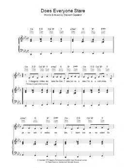 page one of Does Everyone Stare (Piano, Vocal & Guitar Chords)