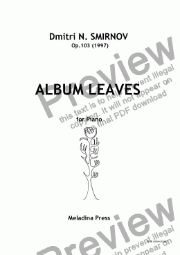 page one of ALBUM LEAVES op103 for piano