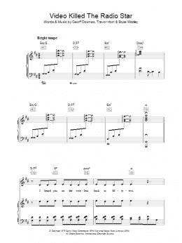 page one of Video Killed The Radio Star (Piano, Vocal & Guitar Chords (Right-Hand Melody))