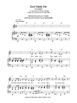 page one of God Made Me (Piano, Vocal & Guitar Chords)