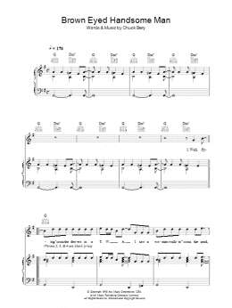 page one of Brown Eyed Handsome Man (Piano, Vocal & Guitar Chords)