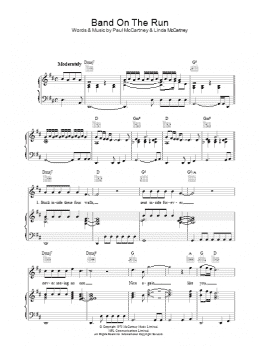 page one of Band On The Run (Piano, Vocal & Guitar Chords)