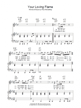 page one of Your Loving Flame (Piano, Vocal & Guitar Chords)