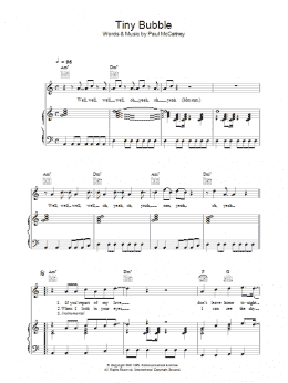 page one of Tiny Bubble (Piano, Vocal & Guitar Chords)