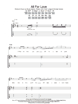 page one of All For Love (Guitar Tab)