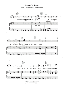 page one of Junior's Farm (Piano, Vocal & Guitar Chords)
