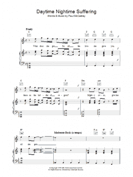 page one of Daytime Nightime Suffering (Piano, Vocal & Guitar Chords)