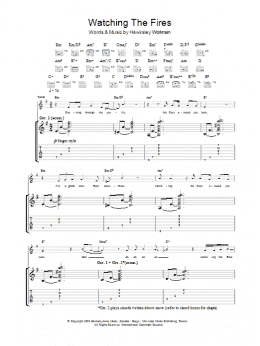 page one of Watching The Fires (Guitar Tab)