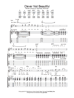 page one of Clever Not Beautiful (Guitar Tab)