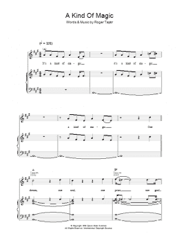 page one of A Kind Of Magic (Piano, Vocal & Guitar Chords)