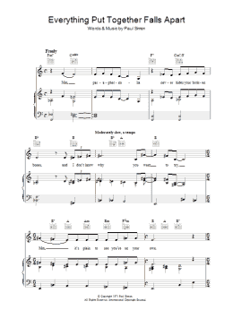 page one of Everything Put Together Falls Apart (Piano, Vocal & Guitar Chords)