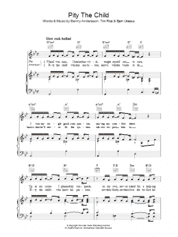 page one of Pity The Child (Piano, Vocal & Guitar Chords)