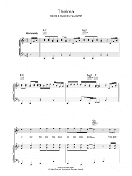 page one of Thelma (Piano, Vocal & Guitar Chords)