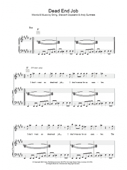page one of Dead End Job (Piano, Vocal & Guitar Chords)