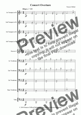 page one of Concert Overture (10 Piece Brass)