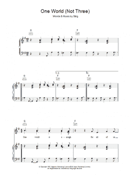 page one of One World (Not Three) (Piano, Vocal & Guitar Chords)