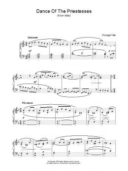 page one of Dance Of The Priestesses (from Aida) (Piano Solo)