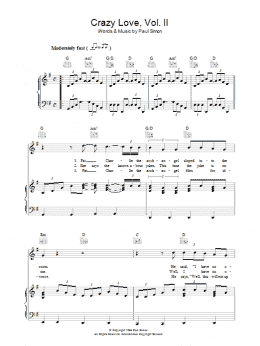 page one of Crazy Love Vol. II (Piano, Vocal & Guitar Chords)