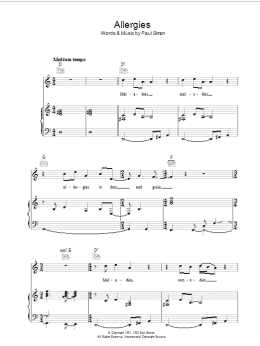 page one of Allergies (Piano, Vocal & Guitar Chords)