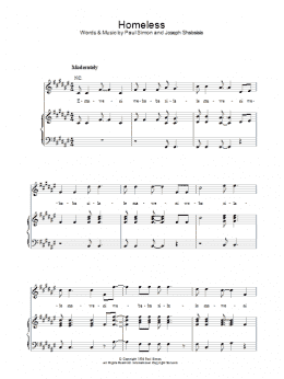 page one of Homeless (Piano, Vocal & Guitar Chords)